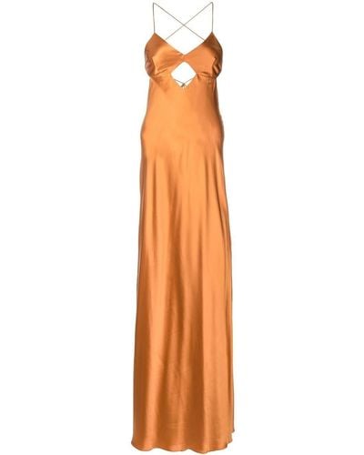 Michelle Mason Vestido de fiesta con detalle de abertura - Naranja