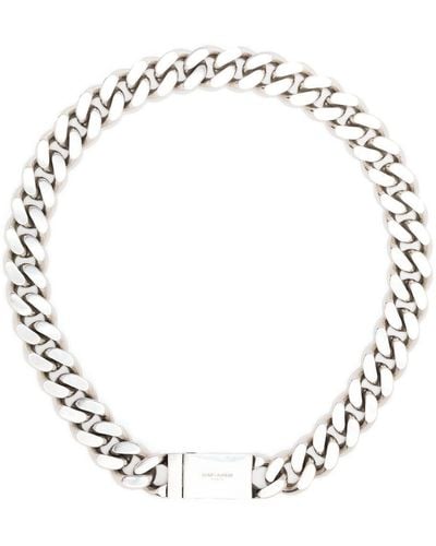 Saint Laurent Chain-detail Necklace - Metallic