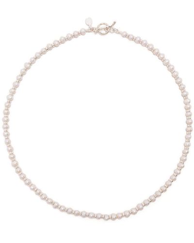 Dower & Hall Sterling Silver Pearl Necklace - White