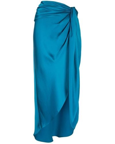 Jonathan Simkhai Elisabetta Draped Satin Skirt - Blue