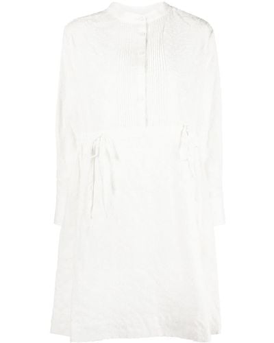 See By Chloé Embroidered Long-sleeve Shirt Dress - White