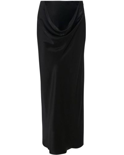 JW Anderson Draped Silk Maxi Skirt - Black
