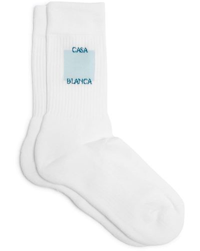 Casablancabrand Logo-jacquard Cotton Socks - White
