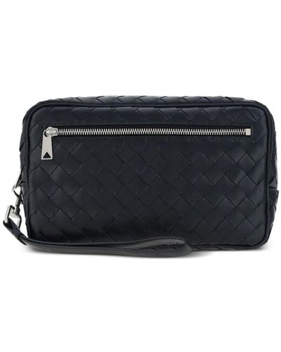 Bottega Veneta Intrecciato Clutch Met Rits - Zwart