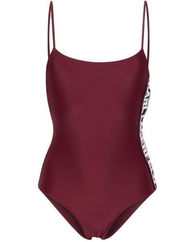 Karl Lagerfeld Jacquard-logo Swimsuit - Red