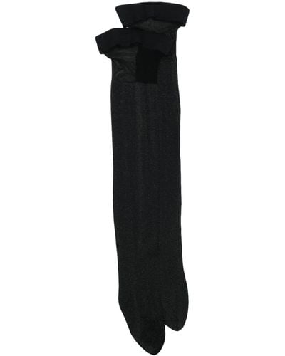 Wolford Shiny Sheer Stay-up Socks - Black