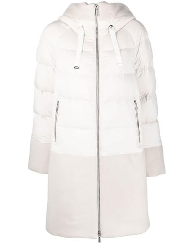 Moorer Gefütterter Mantel mit Reißverschluss - Weiß