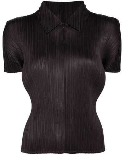 Pleats Please Issey Miyake Top Monthly Colors April - Nero