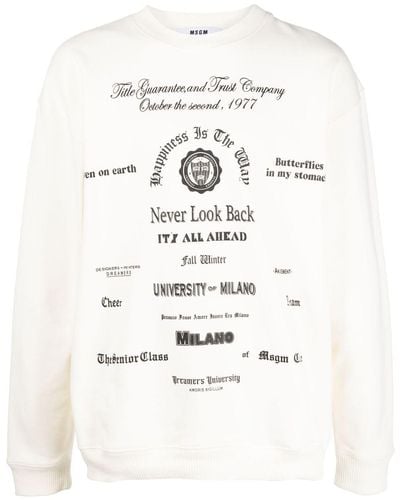 MSGM Sweatshirt mit grafischem Print - Natur