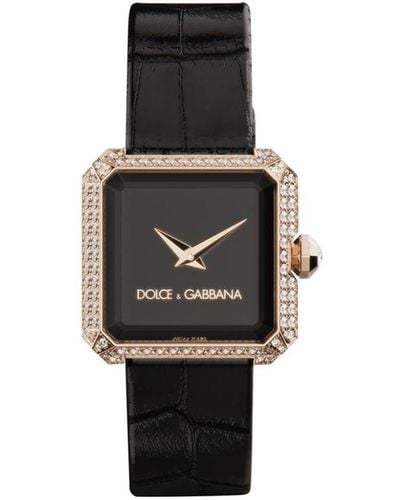 Dolce & Gabbana Horloge Verfraaid Met Diamant - Zwart