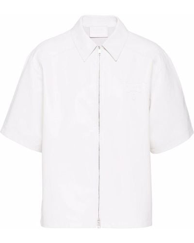 Prada Short-sleeve Shirt Jacket - White