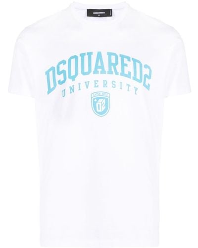 DSquared² University print short-sleeve T-shirt - Azul