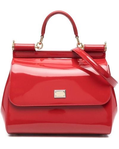 Dolce & Gabbana Medium Sicily Shoulder Bag - Red