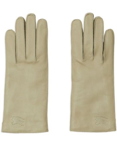 Burberry Equestrian Knight Leather Gloves - Green