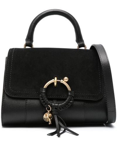 See By Chloé Logo-charm Leather Bag - Black