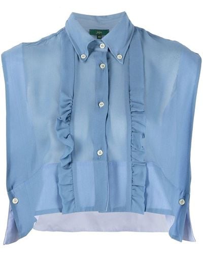 Jejia Cropped Shirt - Blauw