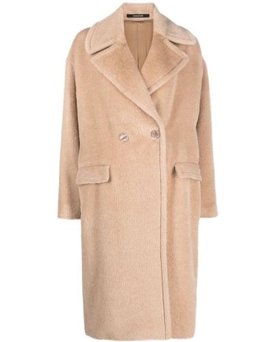 Tagliatore Double-breasted Brushed Coat - Natural