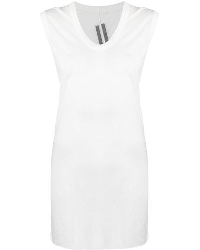 Rick Owens Extra-long Sleeveless Cotton Top - White