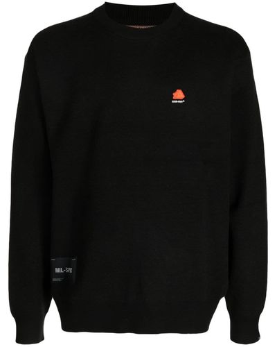 Izzue Intarsia-knit Logo Sweater - Black