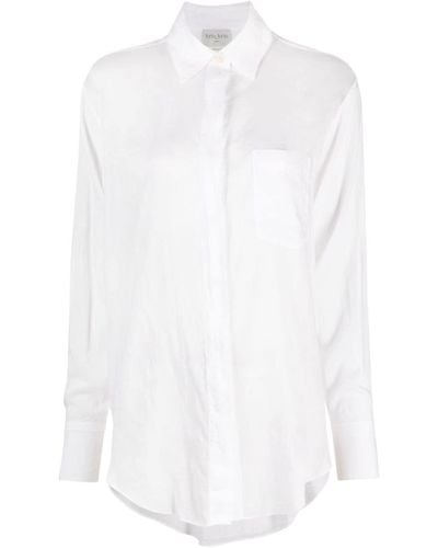Forte Forte Semi-sheer Cotton-silk Shirt - White