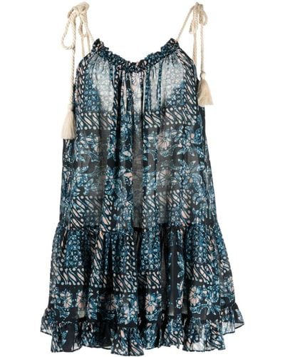 Ulla Johnson Mini-jurk Met Bloemenprint - Blauw