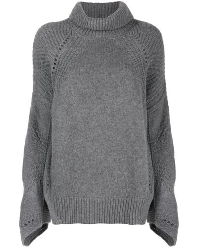 Ermanno Scervino Rollneck Wool-cashmere Sweater - Gray