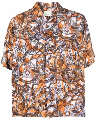 Aries Graphic Print Shirt - Orange