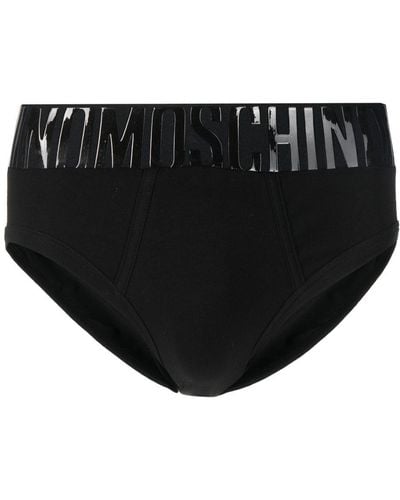 Moschino Slip mit Logo-Print - Schwarz