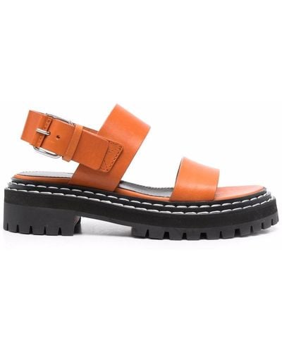 Proenza Schouler Lug-sole Leather Sandals - Orange