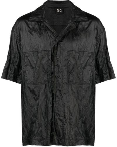 44 Label Group Crinkled Short-sleeve Bowling Shirt - Black