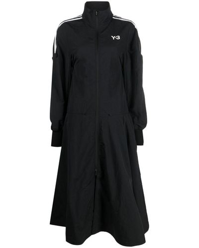 Y-3 Stripe-detail Flared Midi Dress - Black