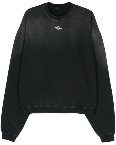 Ssheena Slogan-print Cotton Sweatshirt - Black