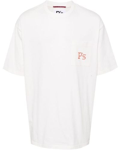 President's T-shirt Met Geborduurd Logo - Wit