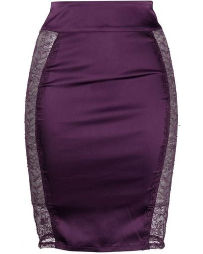 Maison Close Side Lace-trim Skirt - Purple