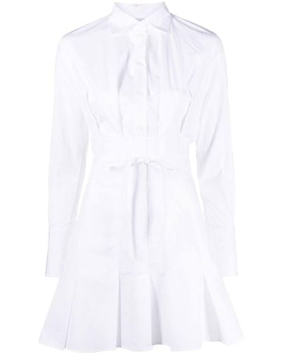 Patou Kurzes Hemdkleid mit Falten - Weiß