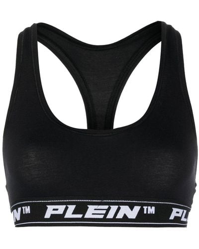 Philipp Plein Logo-underband Sports Bralette - Black