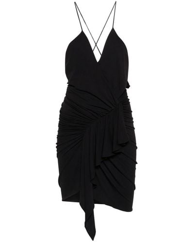 Alexandre Vauthier Crossover-neck Jersey Minidress - Black