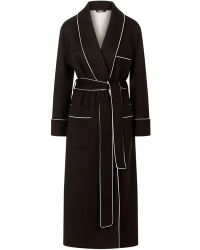 Dolce & Gabbana Manteau à taille ceinturée - Noir