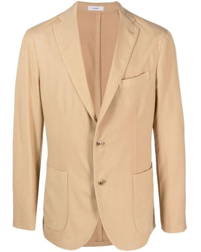 Boglioli Notched-lapels Single-breasted Blazer - Natural