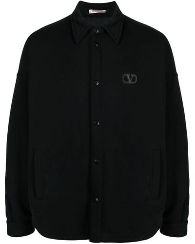 Valentino Garavani Padded Jersey Shirt Jacket - Black