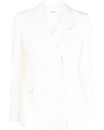 P.A.R.O.S.H. Giacca Double-breasted Wool-blend Blazer - White