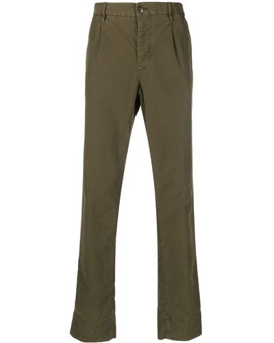 Incotex Tapered-leg Cotton Trousers - Green