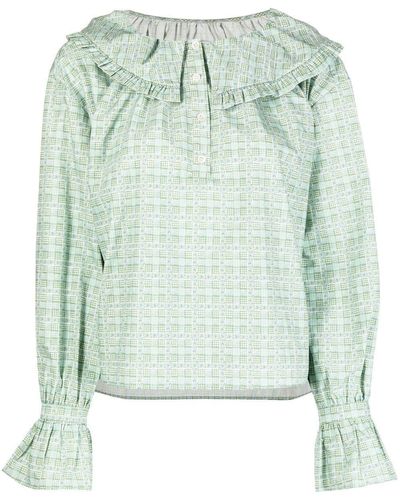 Shrimps Meadow Floral-gingham Blouse - Green