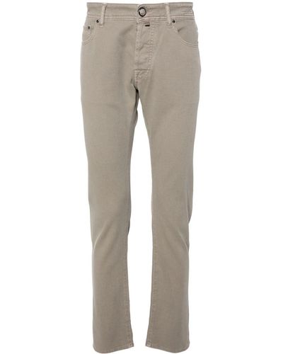 Jacob Cohen Bard Mid-rise Slim-fit Trousers - Grey