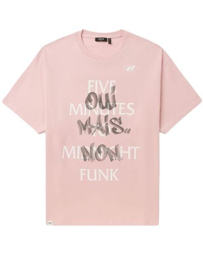 FIVE CM T-Shirt mit Slogan-Print - Pink