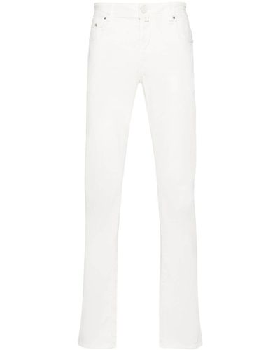 Jacob Cohen Slim-Fit-Jeans mit Logo-Patch - Weiß