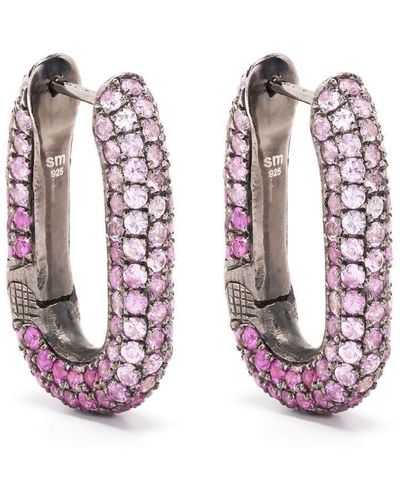 Selim Mouzannar Link Sapphire Earrings - Pink