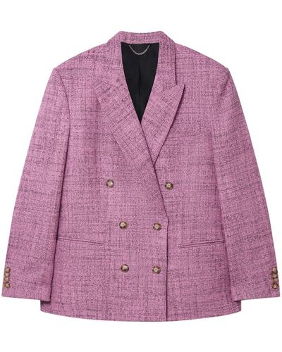 Stella McCartney Double-breasted Wool Blazer - Purple