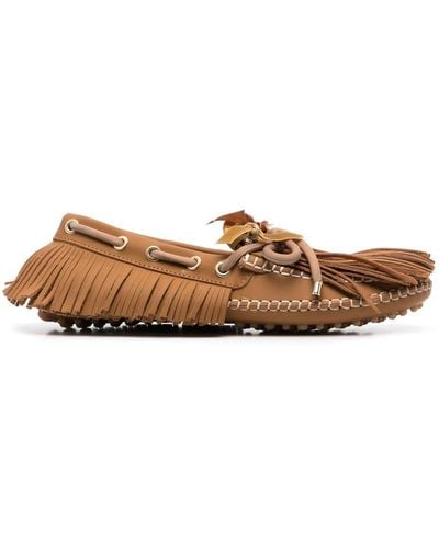 13 09 SR Fringed Leather Loafers - Brown