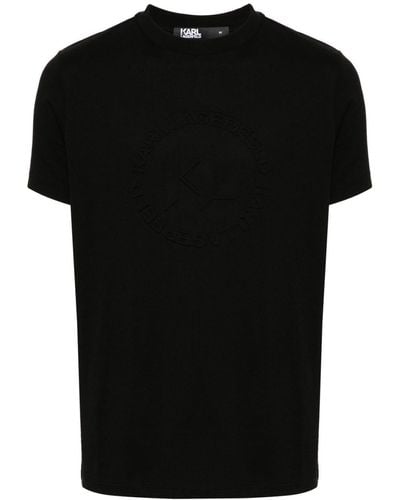 Karl Lagerfeld T-shirt con logo goffrato - Nero